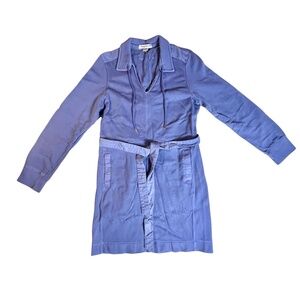 Tommy Bahama Women's Cotten Belted Casual Robe Dress in Periwinkle Midi